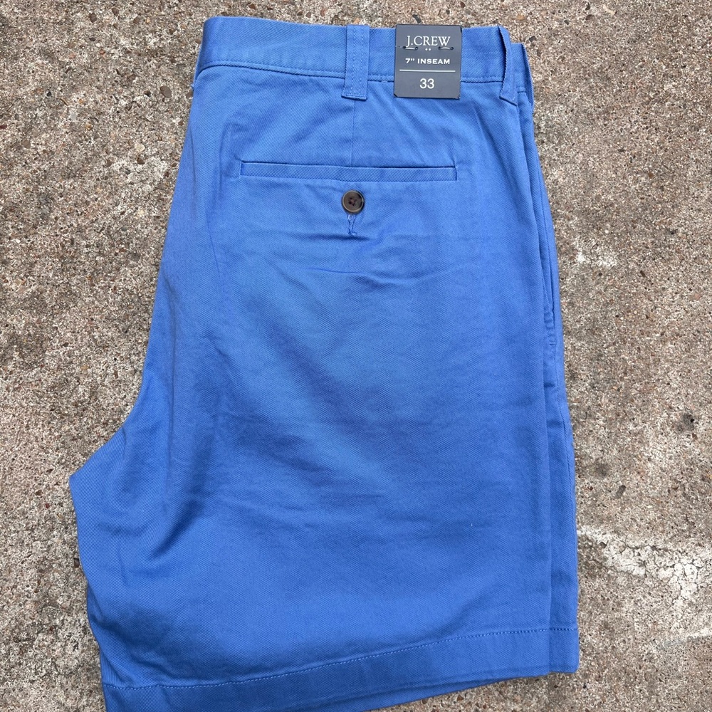 J. Crew Men's Vibrant Blue Flat Front Shorts